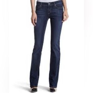 WHBM Boot Cut Leg Dark Wash Jeans Size 0R. Couldn’t wear them. Too long